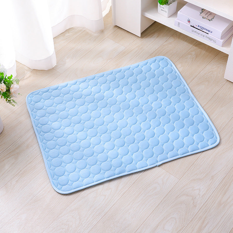Ice Silk Pet Cooling Mat — Waterproof Dog & Cat Bed for All Sizes