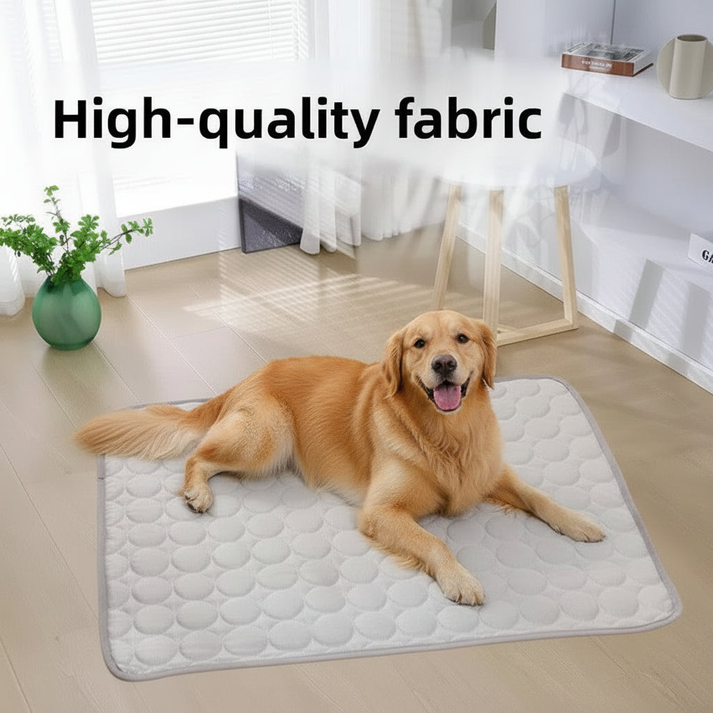 Ice Silk Pet Cooling Mat — Waterproof Dog & Cat Bed for All Sizes