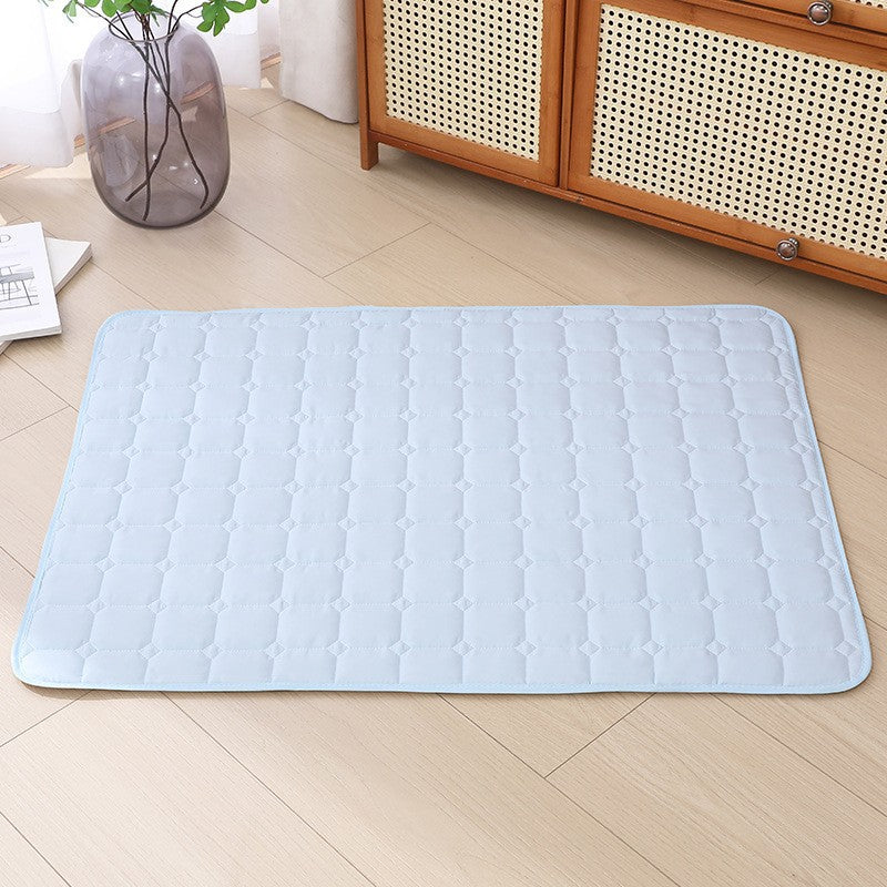 Ice Silk Pet Cooling Mat — Waterproof Dog & Cat Bed for All Sizes
