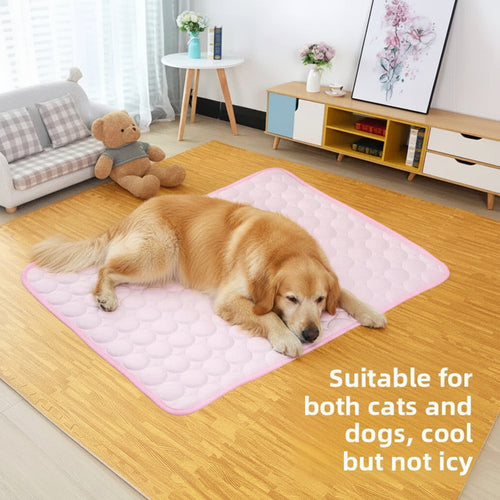 Ice Silk Pet Cooling Mat — Waterproof Dog & Cat Bed for All Sizes